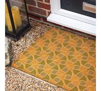Morbuy Paillasson Coco, Tapis d’Entrée Extérieur et Intérieur en Fibre de Coco, Tapis Brosse Antidérapant avec Dossier PVC pour Porte d'Entrée et Jardin (Jaune et Vert,50x75cm)