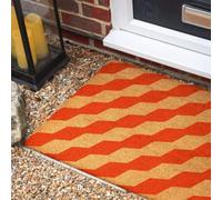 Morbuy Paillasson Coco, Tapis d’Entrée Extérieur et Intérieur en Fibre de Coco, Tapis Brosse Antidérapant avec Dossier PVC pour Porte d'Entrée et Jardin (Rouge orangé,40x60cm)