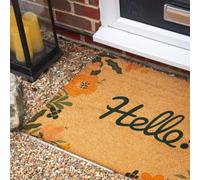 Morbuy Paillasson Coco, Tapis d’Entrée Extérieur et Intérieur en Fibre de Coco, Tapis Brosse Antidérapant avec Dossier PVC pour Porte d'Entrée et Jardin (Fleurs Jaunes,60x90cm)