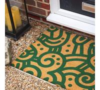 Morbuy Paillasson Coco, Tapis d’Entrée Extérieur et Intérieur en Fibre de Coco, Tapis Brosse Antidérapant avec Dossier PVC pour Porte d'Entrée et Jardin (Jacquard Mignon,50x80cm)