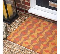 Morbuy Paillasson Coco, Tapis d’Entrée Extérieur et Intérieur en Fibre de Coco, Tapis Brosse Antidérapant avec Dossier PVC pour Porte d'Entrée et Jardin (Étoiles Roses,45x70cm)