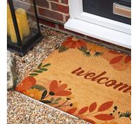 Morbuy Paillasson Coco, Tapis d’Entrée Extérieur et Intérieur en Fibre de Coco, Tapis Brosse Antidérapant avec Dossier PVC pour Porte d'Entrée et Jardin (Marguerites Rouges,45x70cm)