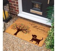 Morbuy Paillasson Extérieur et Intérieur en Fibre de Coco Tapis d Entrée Antidérapant avec Support PVC Essuie-Pieds Robuste Grattoir pour Maison Jardin (Chien Marron,50x75cm)