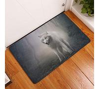 Morbuy Paillasson Interieur Lavable Animal Chambre à Coucher Salon Tapis d'Entrée Absorbant Antidérapant Tapis de Salle de Bain Nouveau Imprimé Ménage Rug Salle Couloir (50 * 80CM, Loup des forêts)