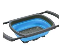 Morbuy Passoire Cuisine Pliante, Passoire à Pâte Pliable Rectangle 1 Pièce Egouttoir Pates Rétractable en Silicone avec Poignées pour Égoutter les Pâtes Fruits Légumes (Bleu,Taille Unique)