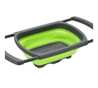 Morbuy Passoire Cuisine Pliante, Passoire à Pâte Pliable Rectangle 1 Pièce Egouttoir Pates Rétractable en Silicone avec Poignées pour Égoutter les Pâtes Fruits Légumes (Vert,Taille Unique)