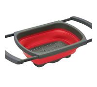 Morbuy Passoire Cuisine Pliante, Passoire à Pâte Pliable Rectangle 1 Pièce Egouttoir Pates Rétractable en Silicone avec Poignées pour Égoutter les Pâtes Fruits Légumes (Rouge,Taille Unique)
