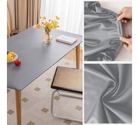 Morbuy Rectangulaire Nappe Imperméable Cuir PU Anti-salissure Nappe de Table Lavable et Facile d’Entretien Ménage Table Basse Nappe pour Cuisine Extérieure Jardin salon (Gris,Table 60X60cm)