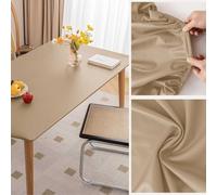 Morbuy Rectangulaire Nappe Imperméable Cuir PU Anti-salissure Nappe de Table Lavable et Facile d’Entretien Ménage Table Basse Nappe pour Cuisine Extérieure Jardin salon (Chameau,Table 60X120cm)