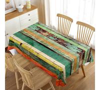 Morbuy Rectangulaire Nappe Rétro Motif de Bois, Nappe de Table Lavable et Facile d’Entretien Ménage Table Basse Nappe pour Cuisine Jardin Salon (Vert foncé,140x240cm)