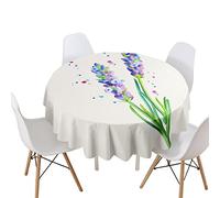 Morbuy Rondes Nappes Anti Taches, Floral Nappes Rondes Lavable et Facile d'entretien, Imperméable Polyester Nappe de Table pour Cuisine Jardin Fête (Lavande,Diamètre 160cm)
