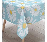 Morbuy-Shop Nappe Rectangulaire Nappe de Table, 3D Marguerite Imperméable étanche à l'huile Lavable et Facile d?Entretien Table Nappe pour Jardin Extérieure Picnic Cuisine (Bleu Marguerite,140x240cm)