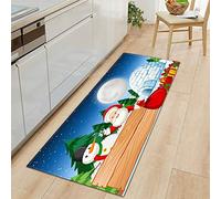 Morbuy-shop Noël Tapis Salon Design Moderne Interieur Grande, Personnalité La Mode Décoration Antidérapant Flanelle Vestiaire Chambre à Coucher Absorbant Tapis d'Entrée (Maison de Neige,40x120cm)