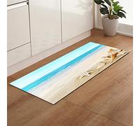 Morbuy-shop Tapis Salon Design Moderne Interieur, Coquille d'étoile de mer 3D Décoration de Mode Antidérapant Vestiaire Chambre à Coucher Absorbant Tapis d'Entrée (Plage légère,40x60cm)