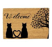 Morbuy Tapis de Porte d'Entrée Exterieur Coco (Chat en Forme de cœur,50x75cm)