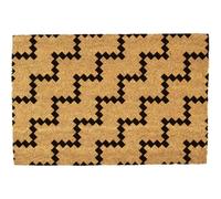 Morbuy Tapis de Porte d'Entrée Exterieur Coco, Tapis de Porte Coco en Polyester Antidérapant Lavable pour Interieur, Terrasse, Couloir, Cuisine, Entrée (Vagues à Damier,50x80cm)