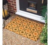Morbuy Tapis de Porte d'Entrée Exterieur Coco, Tapis de Porte Coco en Polyester Antidérapant Lavable pour Terrasse, Entrée, Couloir, Interieur, Cuisine (Vert marocain,40x60cm)
