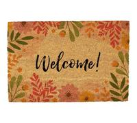 Morbuy Tapis de Porte d'Entrée Exterieur Coco, Tapis de Porte Coco en Polyester Antidérapant Lavable pour Interieur, Terrasse, Couloir, Cuisine, Entrée (Feuilles d'herbe,40x60cm)