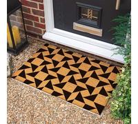 Morbuy Tapis de Porte d'Entrée Exterieur Coco, Tapis de Porte Coco en Polyester Antidérapant Lavable pour Terrasse, Entrée, Couloir, Interieur, Cuisine (Illusion de Triangle,50x80cm)