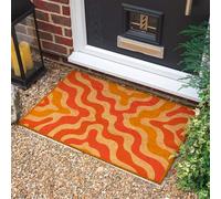 Morbuy Tapis de Porte d'Entrée Exterieur Coco, Tapis de Porte Coco en Polyester Antidérapant Lavable pour Terrasse, Entrée, Couloir, Interieur, Cuisine (Corail Orange,50x80cm)