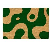 Morbuy Tapis de Porte d'Entrée Exterieur Coco, Tapis de Porte Coco en Polyester Antidérapant Lavable pour Interieur, Terrasse, Couloir, Cuisine, Entrée (Abstrait Vert,50x80cm)