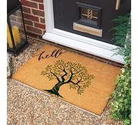 Morbuy Tapis de Porte d'Entrée Exterieur Coco, Tapis de Porte Coco en Polyester Antidérapant Lavable pour Terrasse, Entrée, Couloir, Interieur, Cuisine (Feuilles d'arbres,50x80cm)