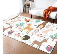 Morbuy Tapis de Salon Poils Ras, Enfant Dessin animé Tapis de Couloir, Chambre Décor Tapis Antidérapant, Tapis Moderne Grand pour Coucher Bureau Hôtel (100x150cm,Cerf)