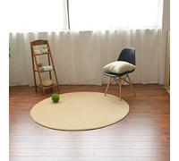 Morbuy Tapis Rond Lavable en Machine Toison de Corail Anti Slip Chambre à Coucher Salon Tapis d'Entrée Absorbant Antidérapant Coussin (50cm, Marron Clair)