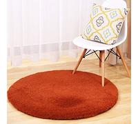 Morbuy Tapis Rond Lavable Tapis en Peluche Interieur Anti Slip Chambre à Coucher Salon Tapis d'Entrée Absorbant Antidérapant Ménage Rug Salle Couloir. (100cm, Brown)