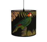 Morbuy Vintage Abat-Jour Lampe Plafond en Bambou, Abat-Jour Pliable Motif Perroquet Forêt Tropicale, pour Lampe de Chevet Lampe de Table Lampadaire Salon Chambre à Coucher (Style A)