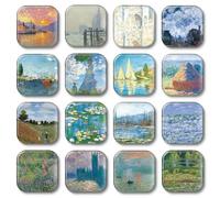 MORCART Lot de 16 aimants Monet pour réfrigérateur - Jolis aimants décoratifs pour réfrigérateur, tableau blanc, armoire, bureau, cuisine, tableau noir, art pour adultes