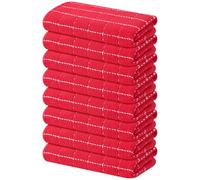 Mordimy Lot de 8 torchons de Cuisine en Tissu éponge 100% Coton, Super Doux et absorbants, Motif à Carreaux, 40,6 x 66 cm, Rouge