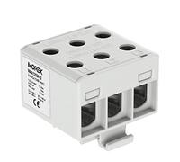 Morek 4382 Bloc répartiteur pour Al/Cu 6 x 1,5-50 mm² Gris 3 pôles 1000 V AC/DC Isolé OTL 50-3 x MAA1350A10