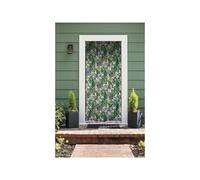 Rideau de porte moustiquaire en toile feuilles tropicales 140 x 225 cm - morel
