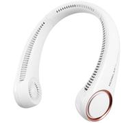Morelax Ventilateur Portable de Cou Pliable, 4000mAh USB Rechargeable, 3 Vitesses Réglables, Collier Ventilateurs Nuque Personnel Refroidisseur pour Cuisine Bureau Camping Voyage (Blanc)