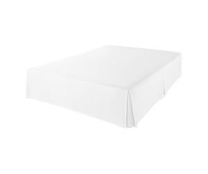 MORENTSU Jupe de lit plissée sur mesure de style européen absolument élégant avec plateforme - Couvre-lit de 35,6 cm de hauteur (gris clair) (blanc, 160 x 200 x 35 cm)