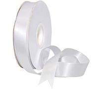 Morex Ribbon 088 Ruban de satin double face en polyester, blanc, 17 cm par 50 cm