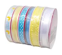 Morex Ribbon Bobine Polyester/Nylon Sweet Ruban, Petite, Mixte Large, 32 m Total, Sweet Baby, 6-Pack