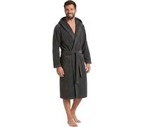 Morgenstern Peignoir de Bain Homme avec Capuche 100% Coton Éponge Velours OEKO-TEX® Robe de Chambre Long Finn Gris Foncé XXL