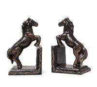 Moritz Lot de 2 serre-livres design en fonte - Motif cheval - 8 x 9 x 15 cm - Motif cheval - Figurine d'étagère, sculpture