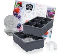 Moritz & Moritz 2x moules à glaçons carrés - Moule à glaçons en silicone pour faire 12 glaçons carrés - 6 sous-verres & livret de recettes inclus
