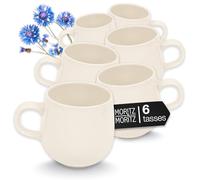 Moritz & Moritz ALHAMBRA Lot de 6 tasses à café crème, env. 500 ml, en porcelaine de haute qualité, design élégant, avec poignée, pour café, thé, chocolat chaud, cappuccino