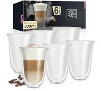 Moritz & Moritz Barista Napoli 6 verres à latte macchiato double paroi de 300 ml - Verres à double paroi pour café, thé ou dessert - Adaptés au lave-vaisselle