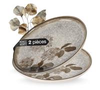 Moritz & Moritz BLOSSOM Lot de 2 grandes assiettes de service en porcelaine, diamètre 30 cm, design floral, parfaites comme plateau de service pour présenter les plats, passent au micro-ondes et au