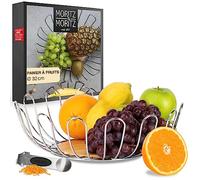 Moritz & Moritz Corbeille à fruit en métal argenté 35 cm - Coupe a fruit métallique argenté - Panier pour cadeaux, fruits, légumes et pain