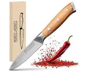 Moritz & Moritz Couteau à Légumes 9 cm - Petit Couteau de Cuisine en Acier Inoxydable - Couteau Inox pour Fruits et Légumes avec Manche Ergonomique en Bois d'Acacia - Couteau d'Office