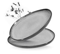 Moritz & Moritz Organic Lot de 2 grandes assiettes de service en grès de qualité supérieure, modernes et intemporelles, passent au micro-ondes et au lave-vaisselle, parfaites pour les salades, les