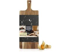 Moritz & Moritz Planche de service en bois avec une plaque en marbre - Plateau à fromage en acacia pour présenter et servir le fromage, le poisson, la viande et plus encore