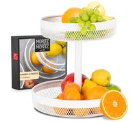 Moritz & Moritz Présentoir à fruits Blanc Métal - Plat à fruits moderne blanc - Corbeille à fruits pour le stockage des fruits, des légumes et du pain