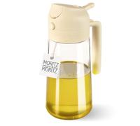 Moritz & Moritz Pulvérisateur d'huile 470 ml crème - Pulvérisateur et bec verseur 2 en 1, vaporisateur fin pour huile et vinaigre, vaporisateur rechargeable pour poêle, airfryer, barbecue et salades